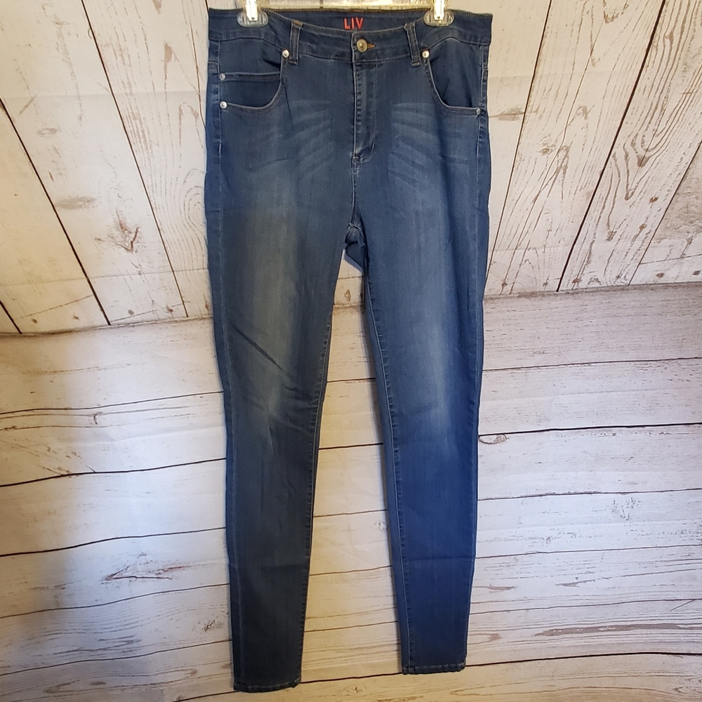 Delia's Liv high rise five pocket skinny jeans blue size 15